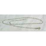 A white gold plated necklace, 1.6g.