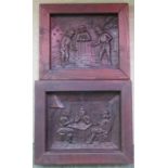 Two 19th century relief carved panels.