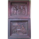 Two 19th century relief carved panels.