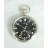 A WWII military GSTP pocket watch by Recta, stamped Bravingtons, London.