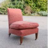 An Edwardian nursing chair upholstered in Mulberry designer wool fabric. [Provenance: Gumley Hall,
