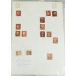 Philately: a group of fourteen Penny Reds.
