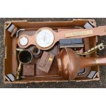A quantity of copper, brassware and treen, including a barometer.