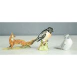 A Beswick Blue Tit, and two other model animals.