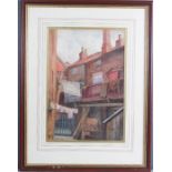 Richard Clarkson, backstreet scenes, watercolour, signed within the painting, 39 by 26cm.