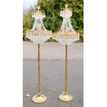 A pair of crystal standard lamps.