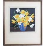 Thomas Todd Blaycock (20th century): Daffodils, woodblock print, 27 by 29cm.