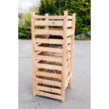 A pine apple crate rack.