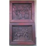 Two 19th century relief carved panels.