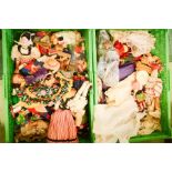 A large quantity of foreign collectors dolls. (2 boxes)