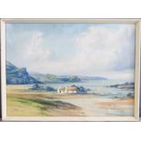 George Trevor: Scottish house in landscape by the sea, watercolour, 25 by 35cm.