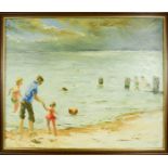 Claude Pryer (20th century): seaside scene, oil on board, dated 1966.