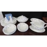 A group of boxed Wedgwood plates, and a Wedgwood part dinner service.