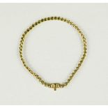 A 9ct gold and diamond bracelet, composed of circular links, 7g.