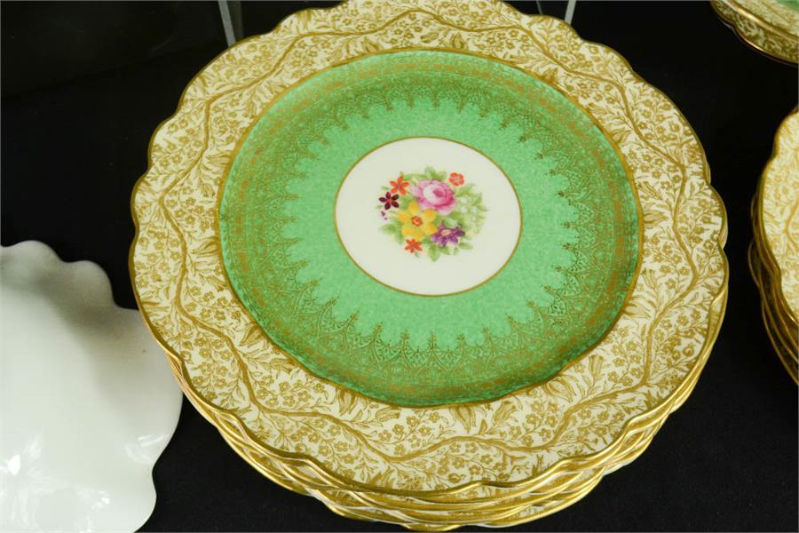 A part dessert service; George Jones & Sons, Crescent China to include twelve plates, two comports - Image 3 of 3