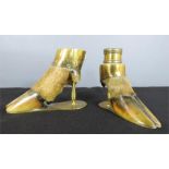 A pair of 19th century Scottish hoof inkwells.