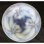 A 1930s opalescent dish 'Cherries' design with impressed mark to the base G Vallon, France, 23cm