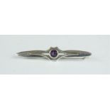 A Charles Horner silver Chester 1906 and amethyst brooch.