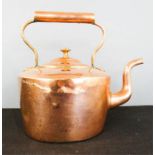A Victorian oval shaped copper kettle.
