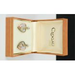 A pair of Welsh gold and mother of pearl earrings, in the original presentation box.