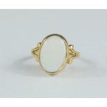 A 9ct gold ring set with oval opal, size N, 3.5g.