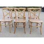 A set of six bentwood chairs.