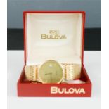 A Bulova gentlemans wristwatch with quartz movement and original box.