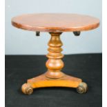 An apprentice piece miniature Victorian centre table, with tilt top.