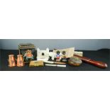A quantity of miscellaneous items including Robersons golly figures, Crestware, tins set.