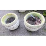 A pair of garden planters.