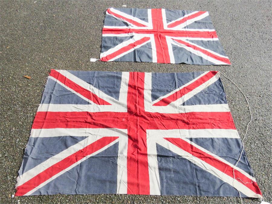 Two union jack flags, full size.