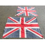 Two union jack flags, full size.