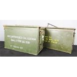 Two military ammo boxes.