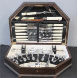 A cased canteen of cutlery, Stainless steel, canted box.