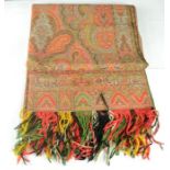 A paisley shawl, 66 by 66cm.