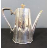 A silver plated HC & Co., coffee pot, 26cm high.