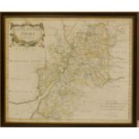 Robert Morden, map of Gloucestershire, coloured print.