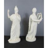 Parian ware; Greek Goddesses, a pair, stamped Eneret.