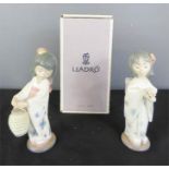Two Lladro figures Oriental Lantern 06231 and Bearing Flowers 06151.