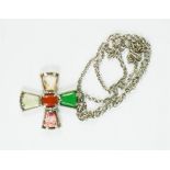A 1960s Scottish Miracle cross pendant with agate.