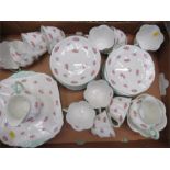 A Shelley Rosebud pattern tea service; 40 pieces in total.