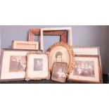 A quantity of Victorian and other frames, including table frames with Victorian portrait