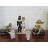 A Laura Dunn 1985 husband & wife, two Nao boxed 'Playful Porcelain Angels, crystal, cherub figures