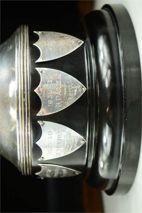 A silver trophy to Isle of Ely Education Committee, London 1927, 17.23toz, the ebonised base bearing - Image 7 of 7