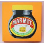 Angela Stanbridge (20th century): Marmite, oil on canvas, 31 by 31cm.