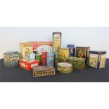 A group of collectable tins.