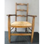 A 1930s child's chair with spindled back.