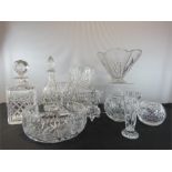 A quantity of cut crystal and glassware.