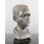 Isaac Toyisapari carved stone African bust, 12cm high.