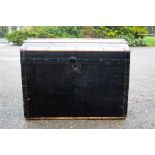 An antique dome top travelling trunk / chest, 60cm high.